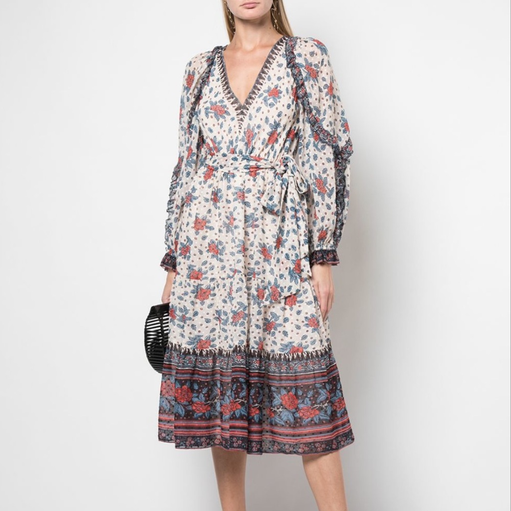 Ulla Johnson Romilly Midi Dress in Pristine sz 4
